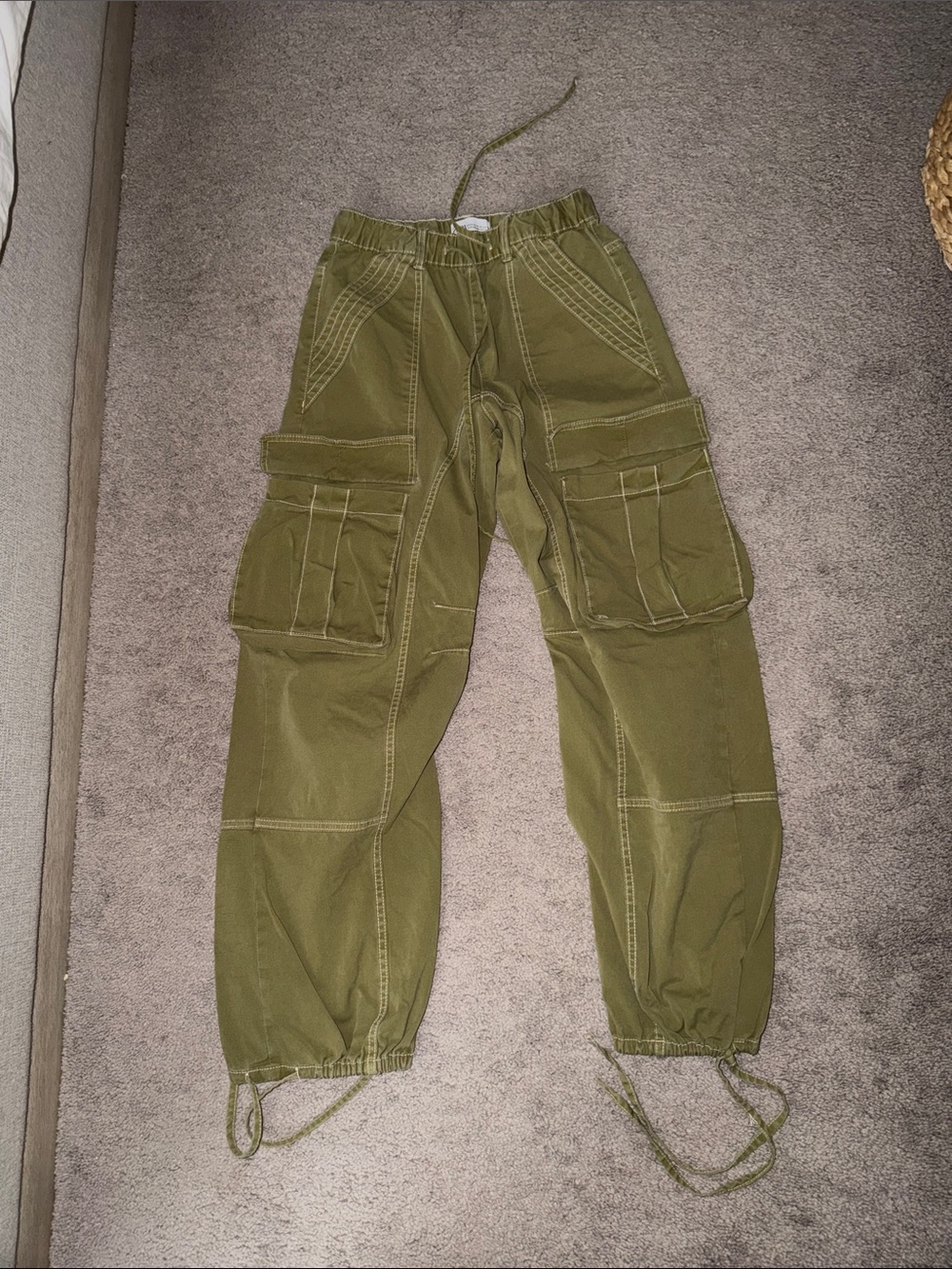 Zara Olive Green Cargo Pants
